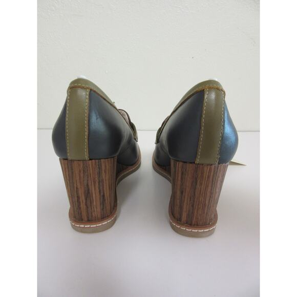 SANCTUARY Cadence Women Gray Brown 7 M Slip On Career Preppy Wedge Loafers - Picture 5 of 8